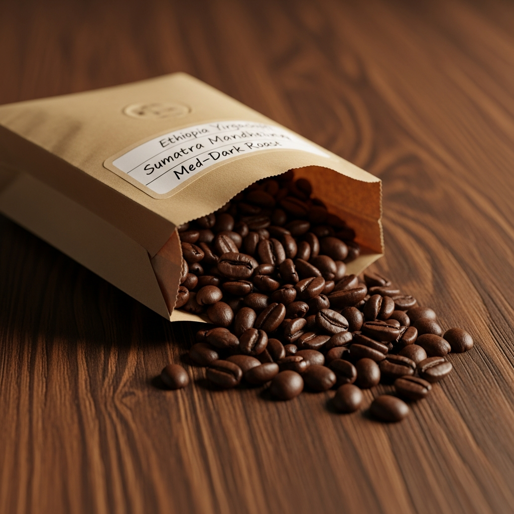 Balení zrnkové kávy