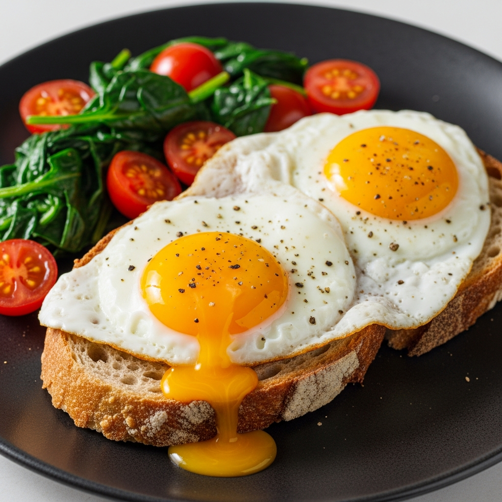 Vajíčka na hnízdě — volská oka na toastu