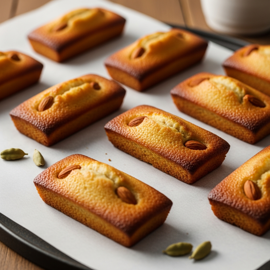 Financier s kardamomem