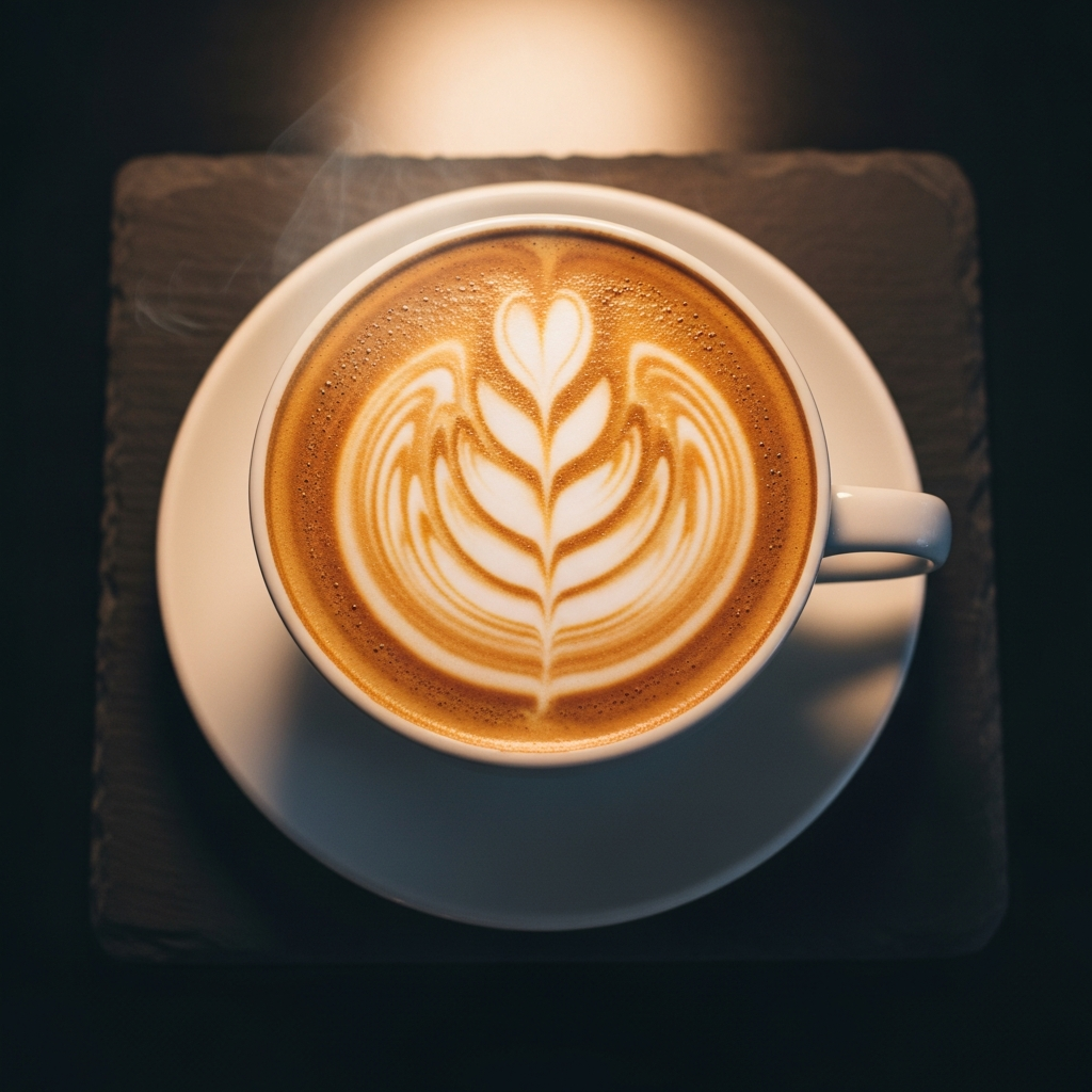 Barista připravující latté