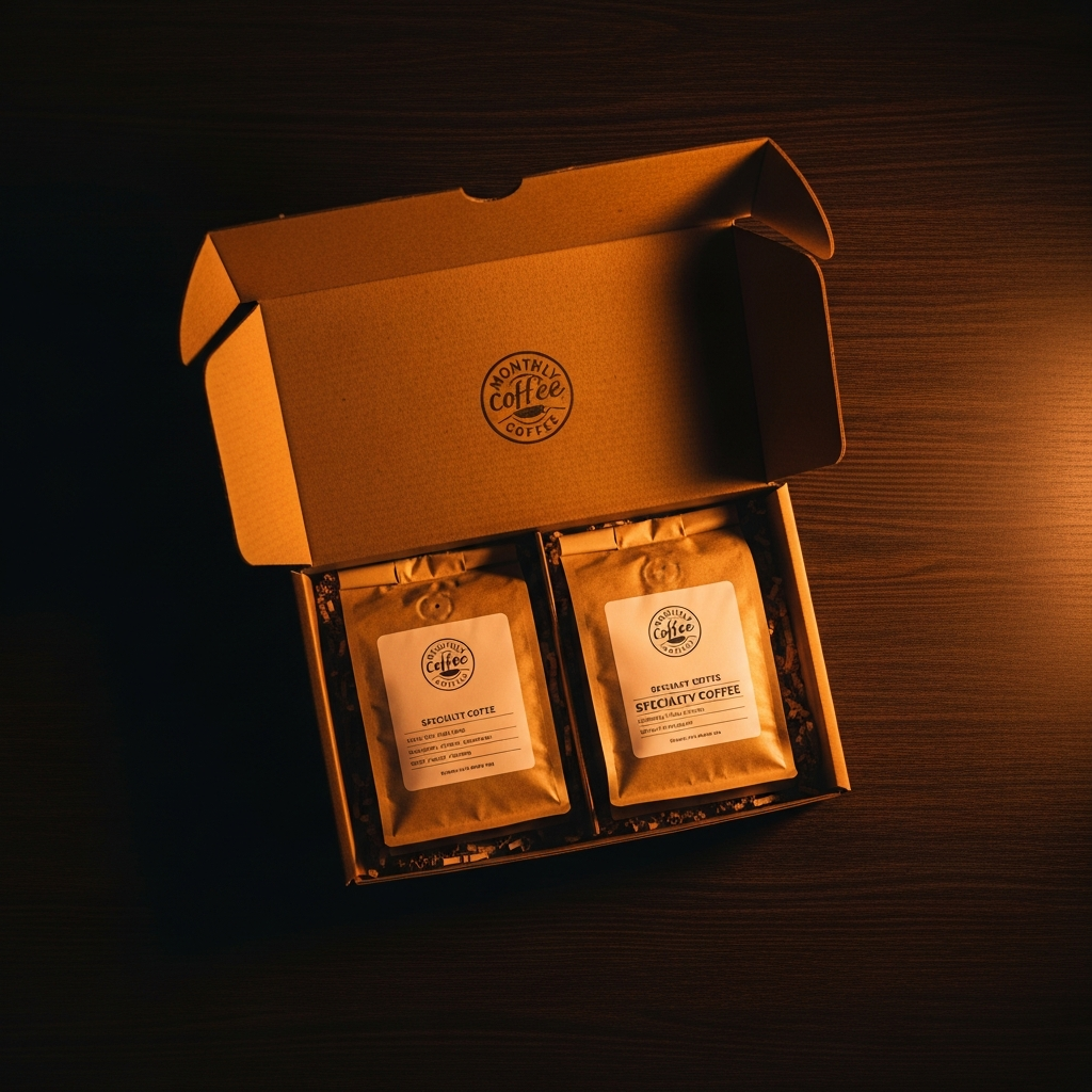 Krabička s předplatným specialty kávy — měsíční box s čerstvou pražbou
